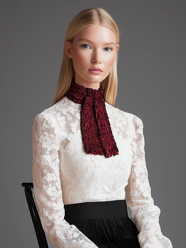 Portrait of a Woman with Red Scarf