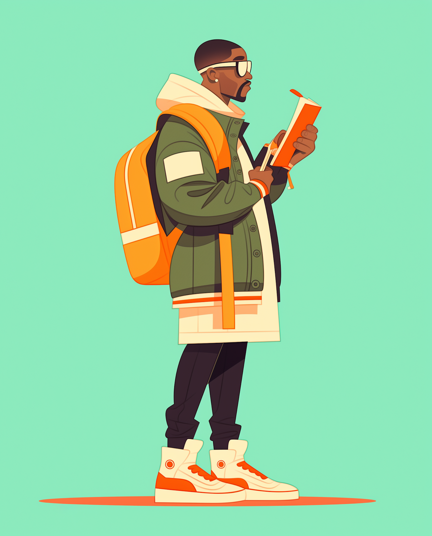 Stylish Individual Reading a Book