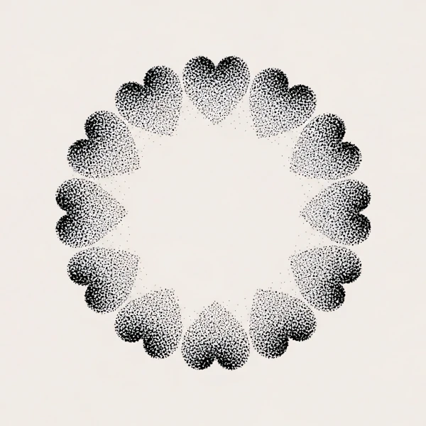 Stippled Heart Circle