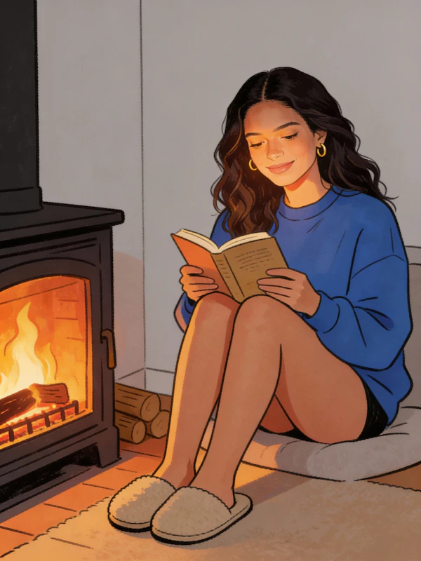 Cozy Fireplace Reading