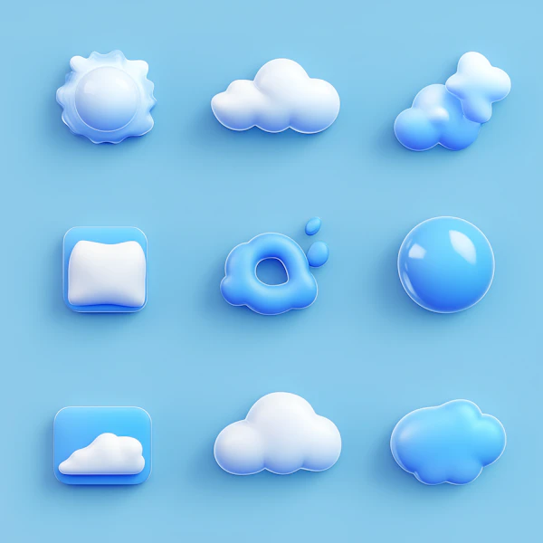 3D Weather Icons Grid