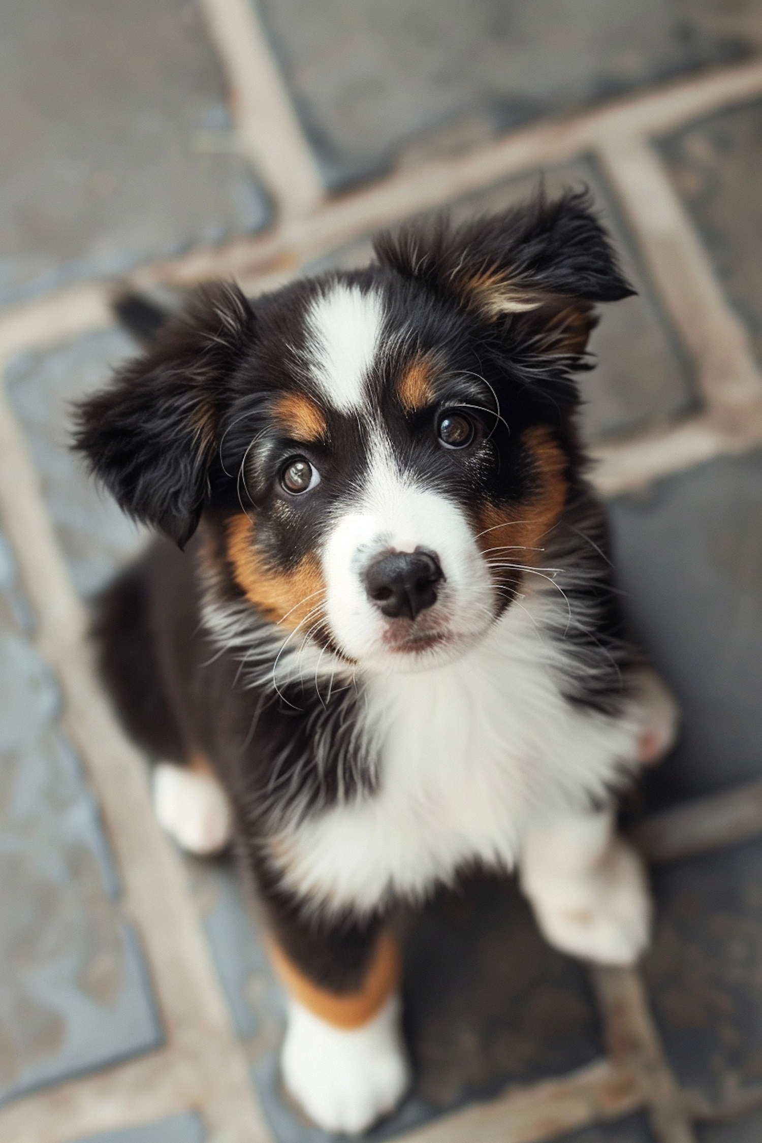 Expressive Australian Shepherd Puppy