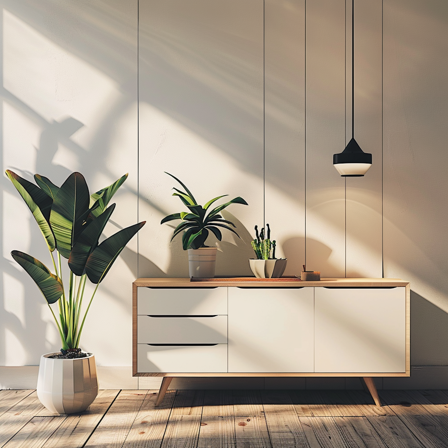 Modern Interior with Potted Plants