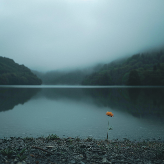 Serene Lake with a Splash of Color