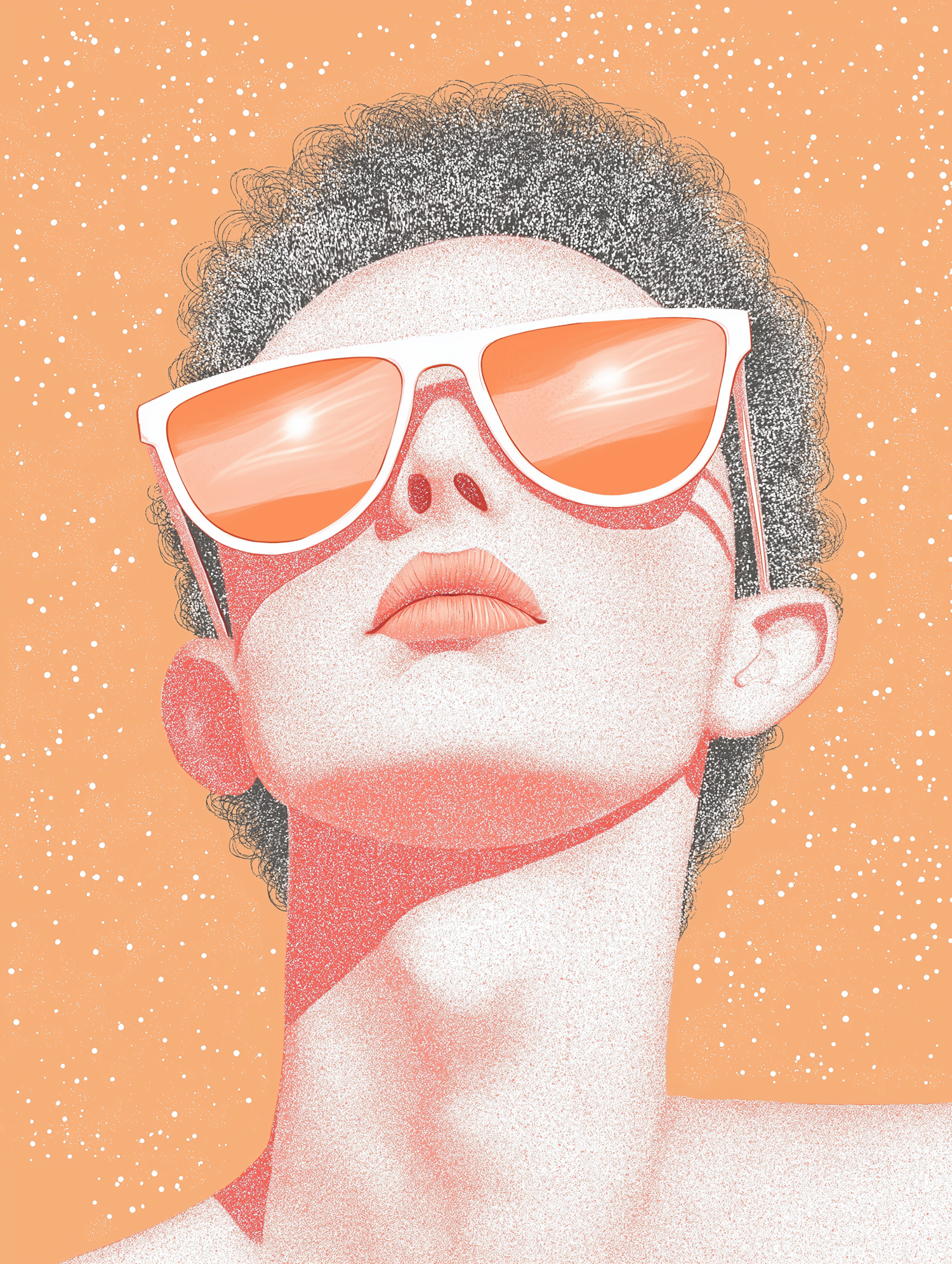 Stylized Portrait with Reflective Sunglasses