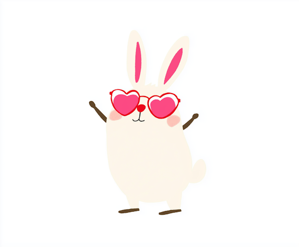 Playful Cartoon Rabbit with Sunglasses