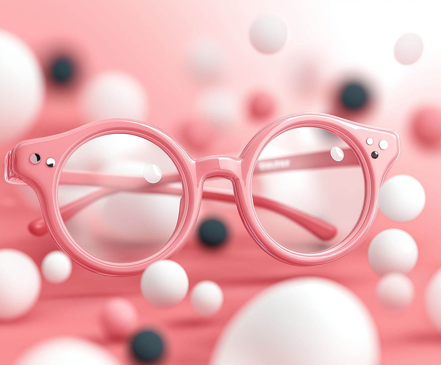 Pink Eyeglasses with Spherical Background