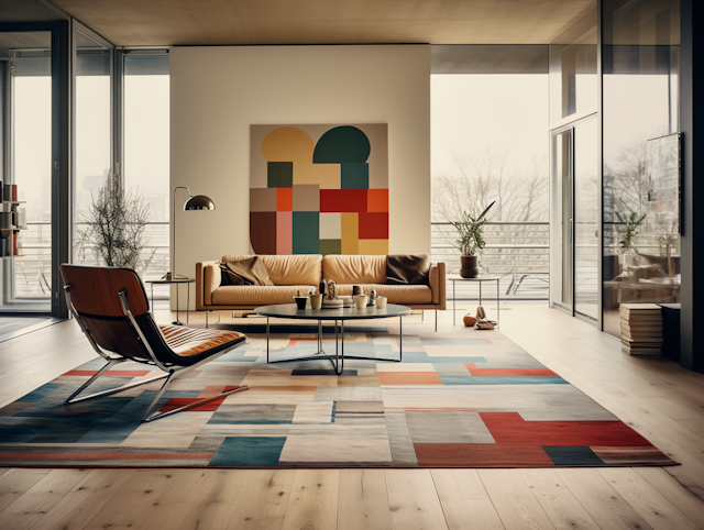 Modern MInimalist Living Room with Natural Light and Earthy Tones