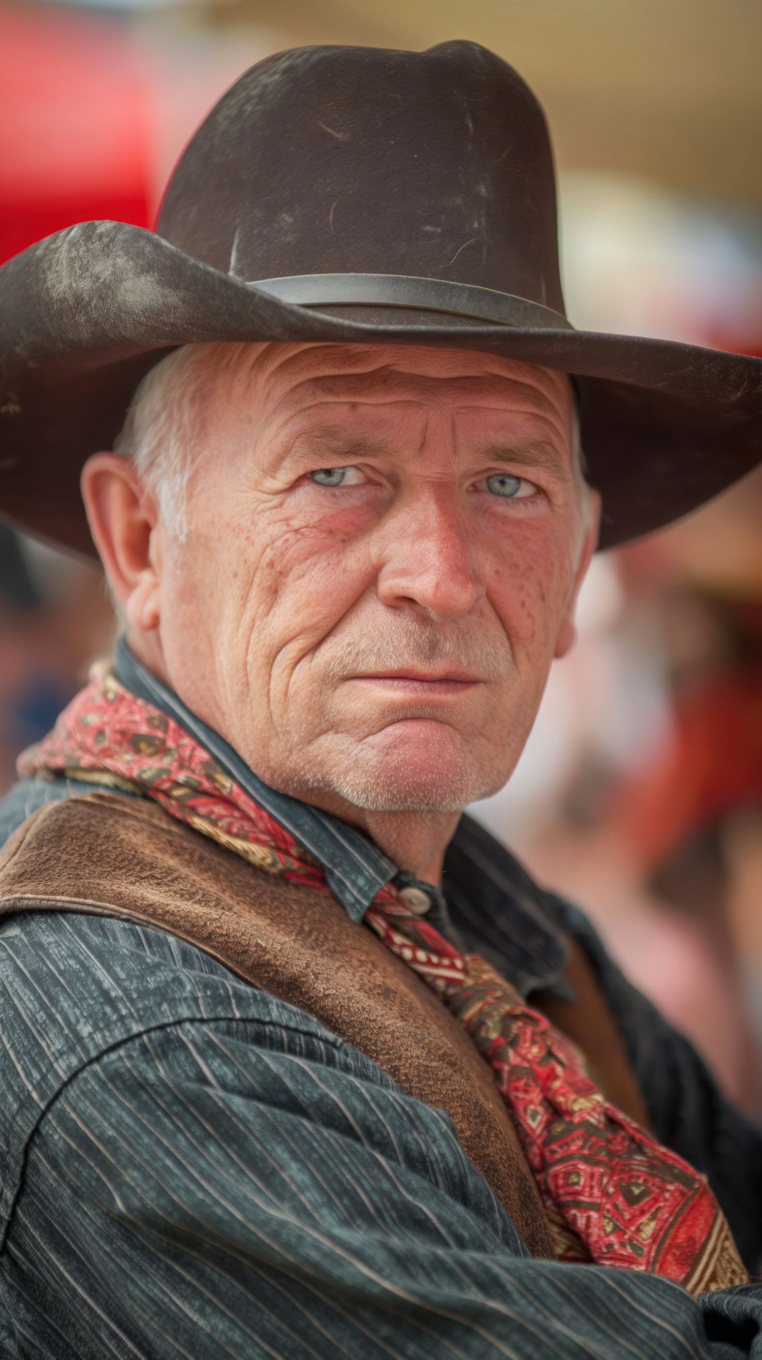 Portrait of a weathered cowboy