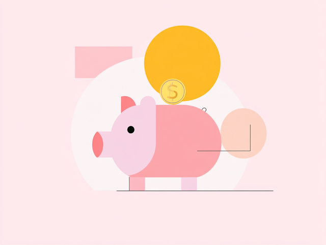 Stylized Piggy Bank Illustration