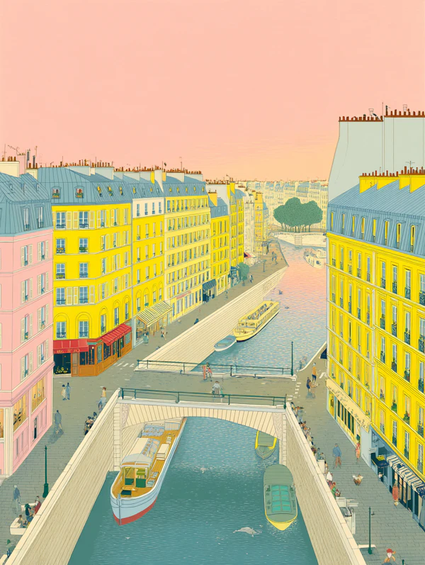 Parisian Canal Sunset