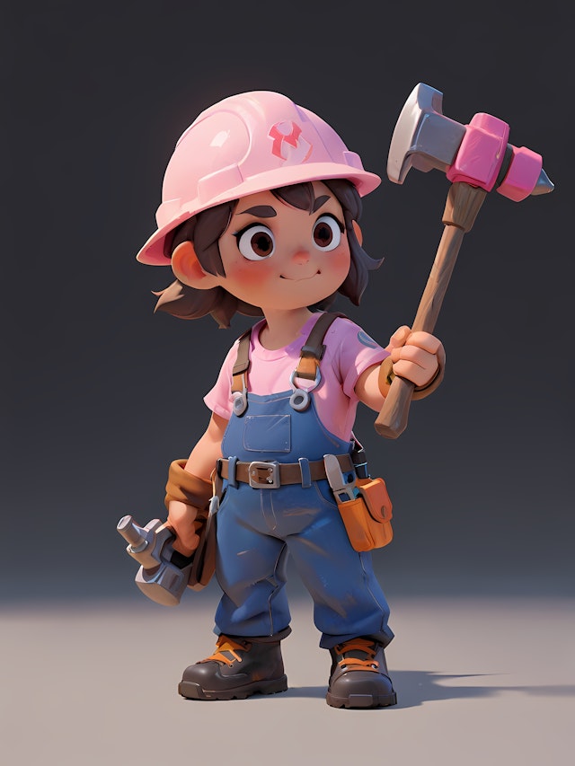 Cheerful Girl Builder