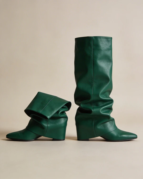 Green Leather Boots