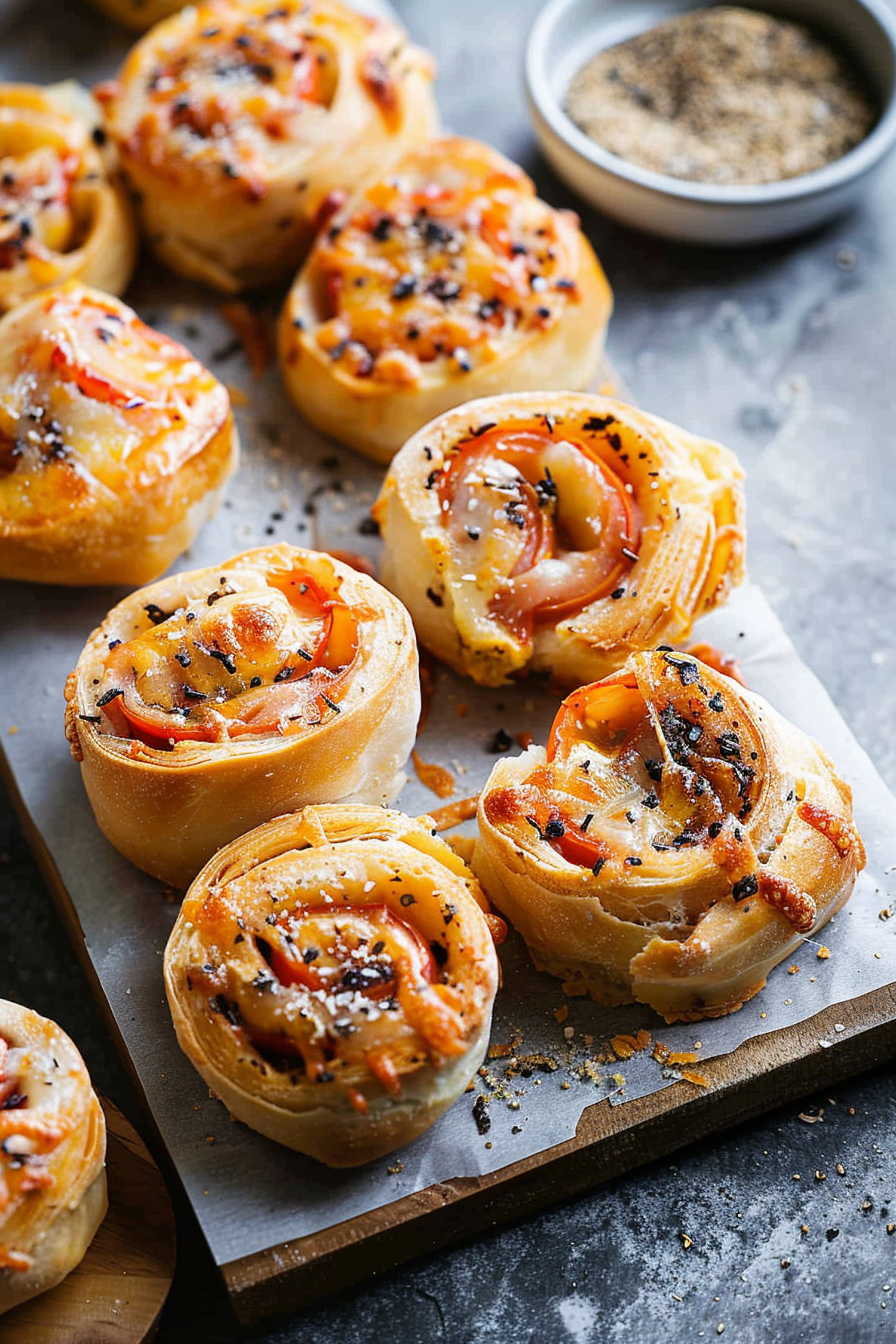 Freshly Baked Savory Pastry Rolls