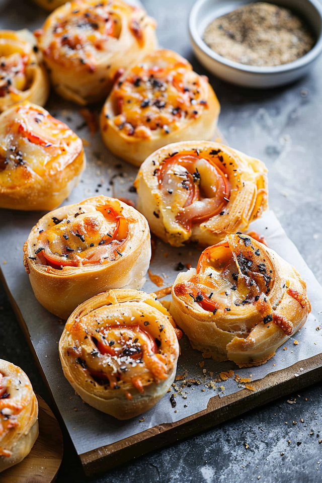 Freshly Baked Savory Pastry Rolls