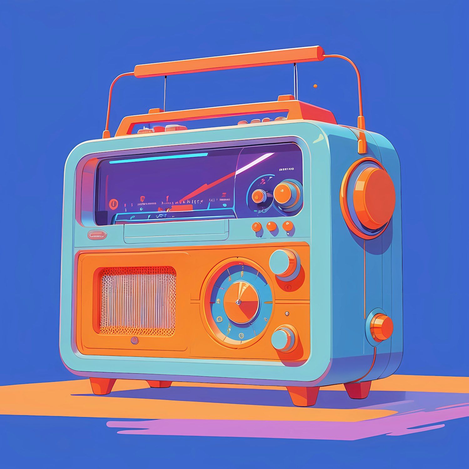 Retro Radio with Vibrant Colors