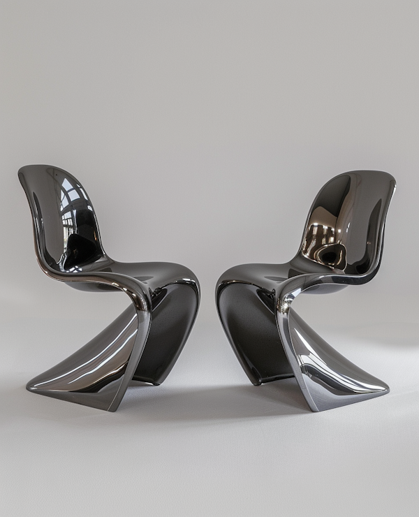 Symmetrical Futuristic Black Chairs