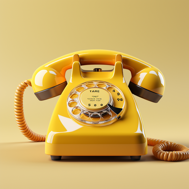 Retro Yellow Rotary Telephone