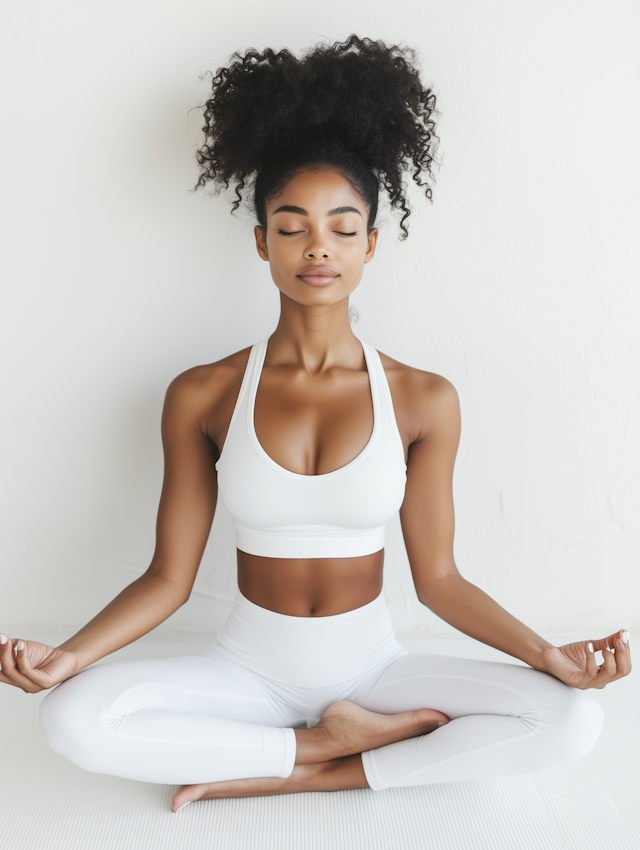 Meditative Woman in White