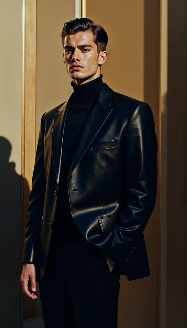 Stylish Man in Leather