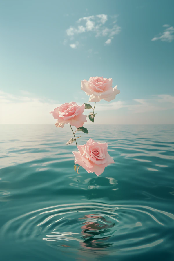 Floating Pink Roses