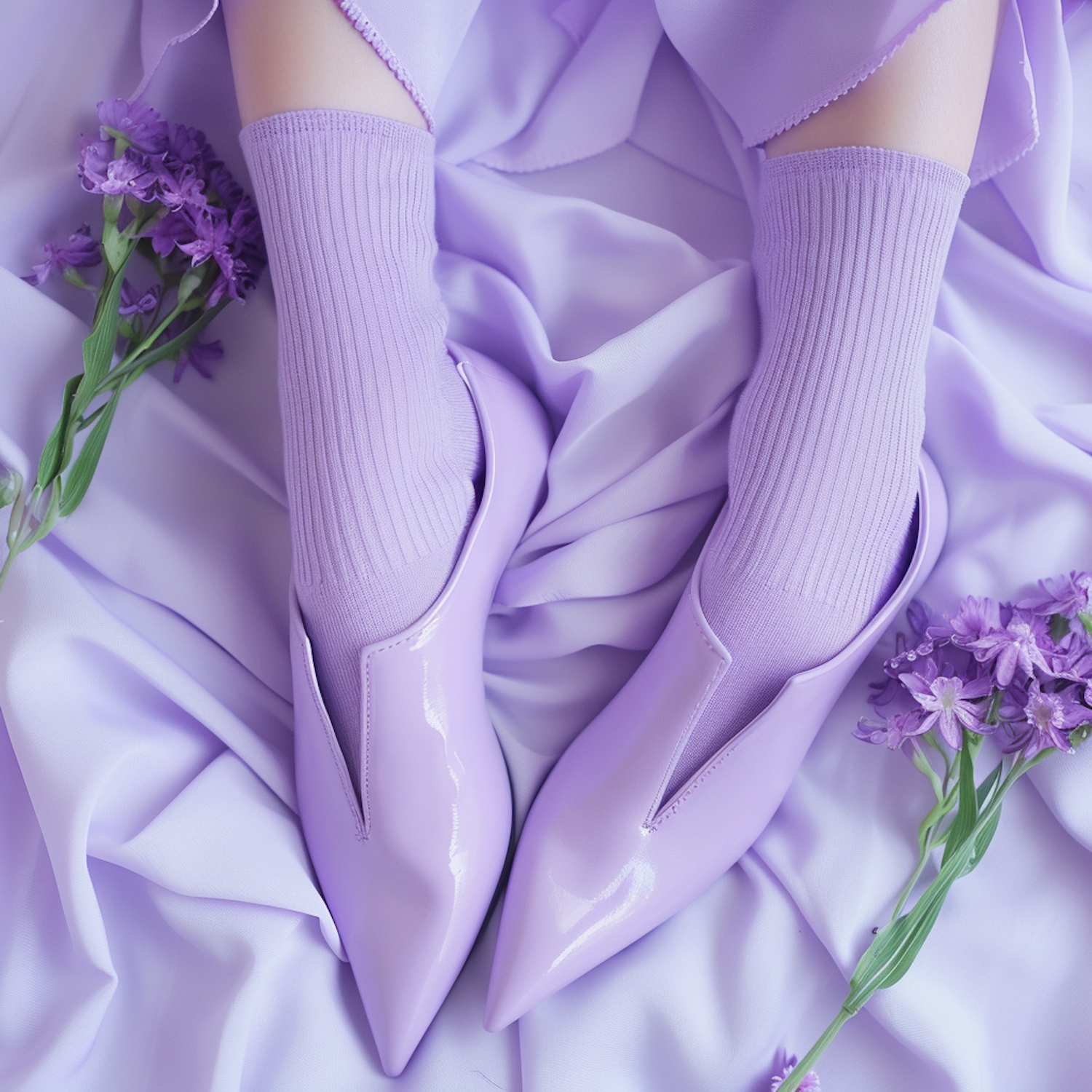 Elegant Lilac High-Heels Composition