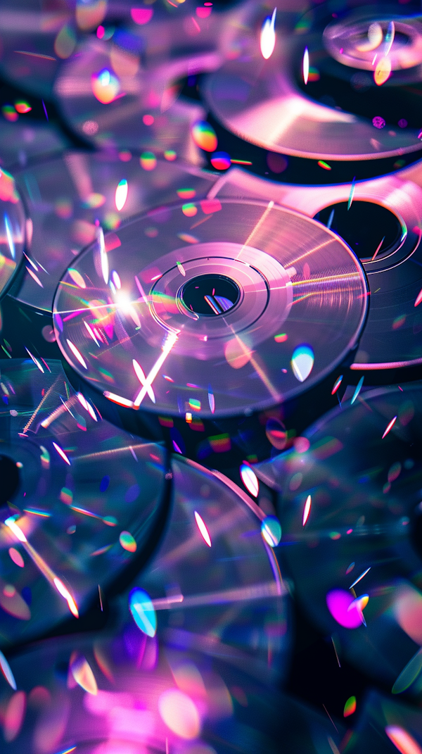 Kaleidoscope of Colors in CD Pile