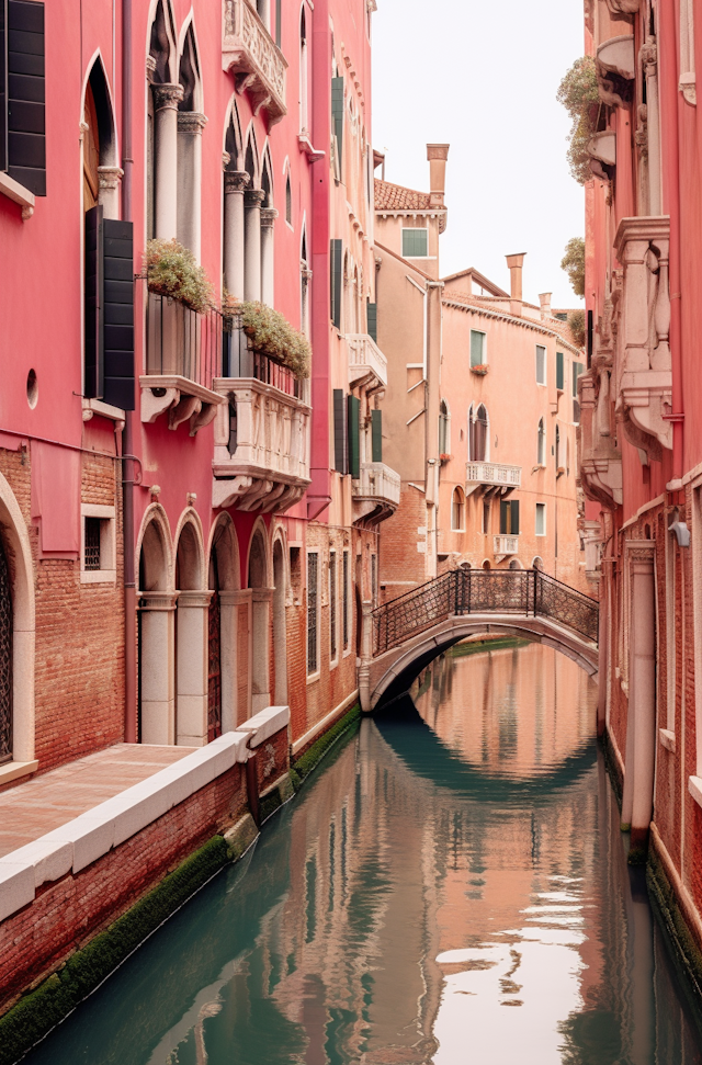 Tranquil Mediterranean Canal with Pastel Buildings