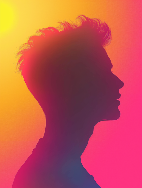 Vibrant Silhouette Portrait