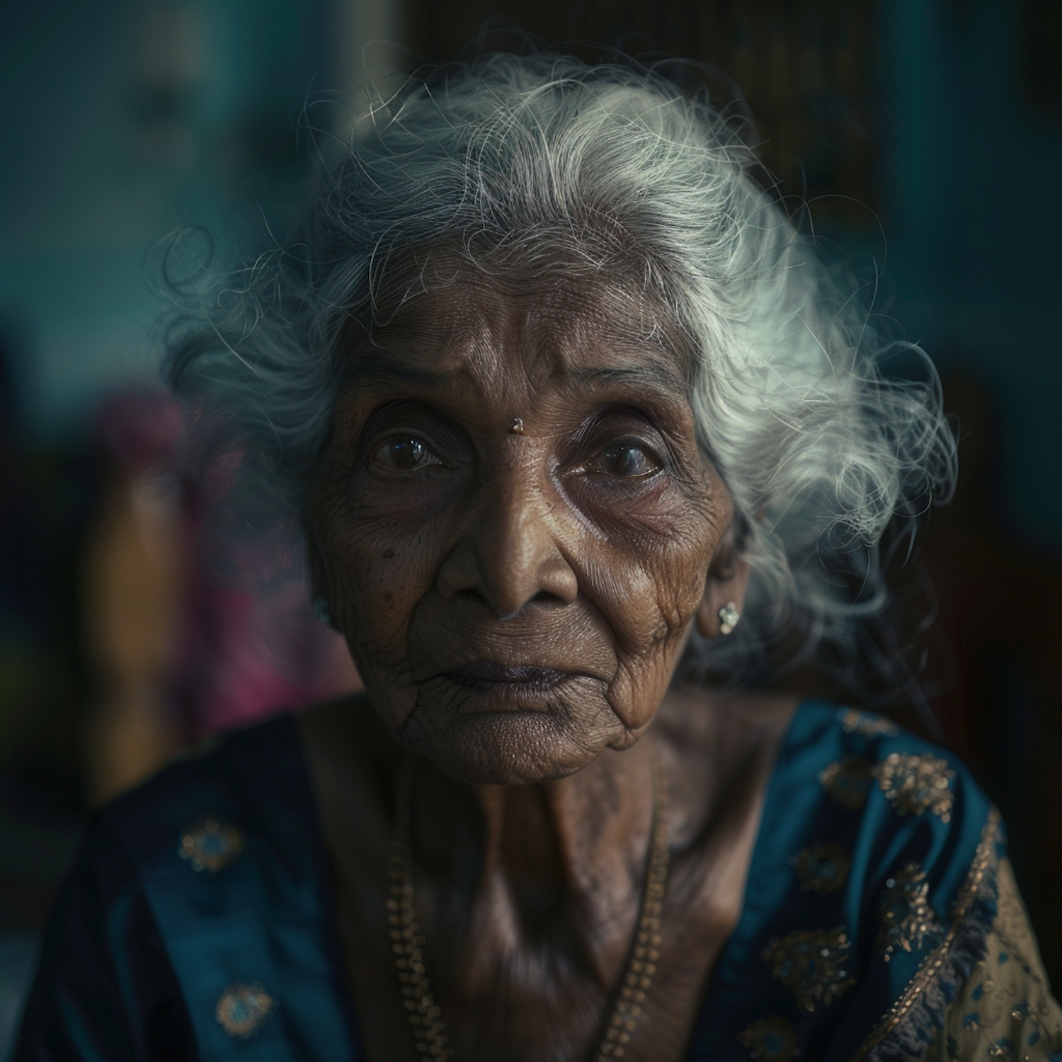 Elderly Woman with Expressive Eyes