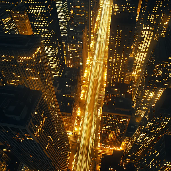 Vibrant Cityscape at Night