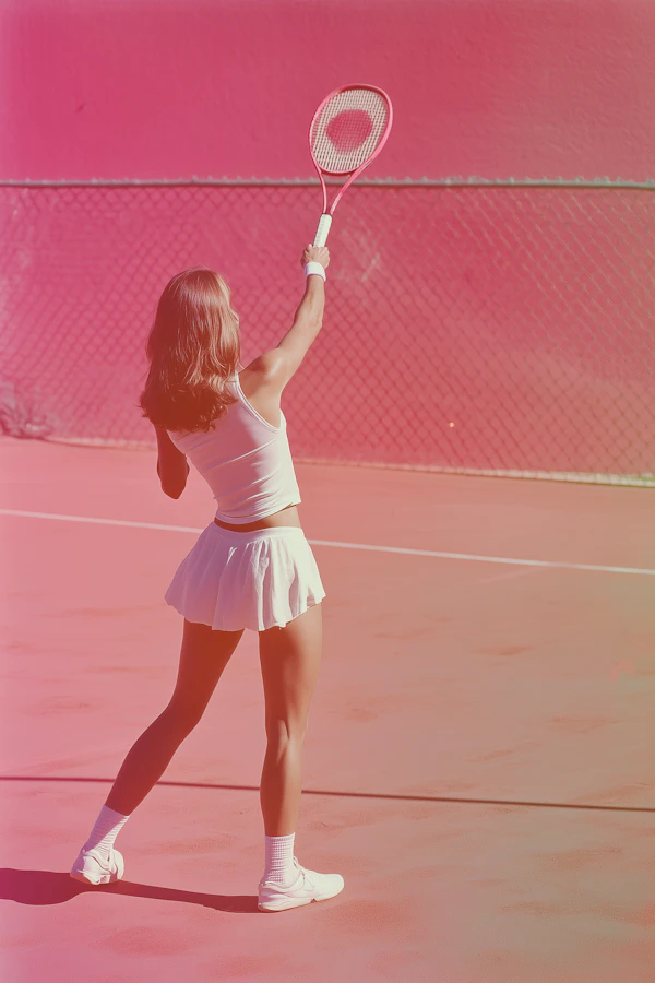 Tennis Serve in Pink