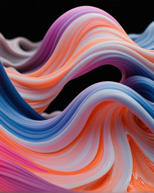 Vibrant 3D Ribbons