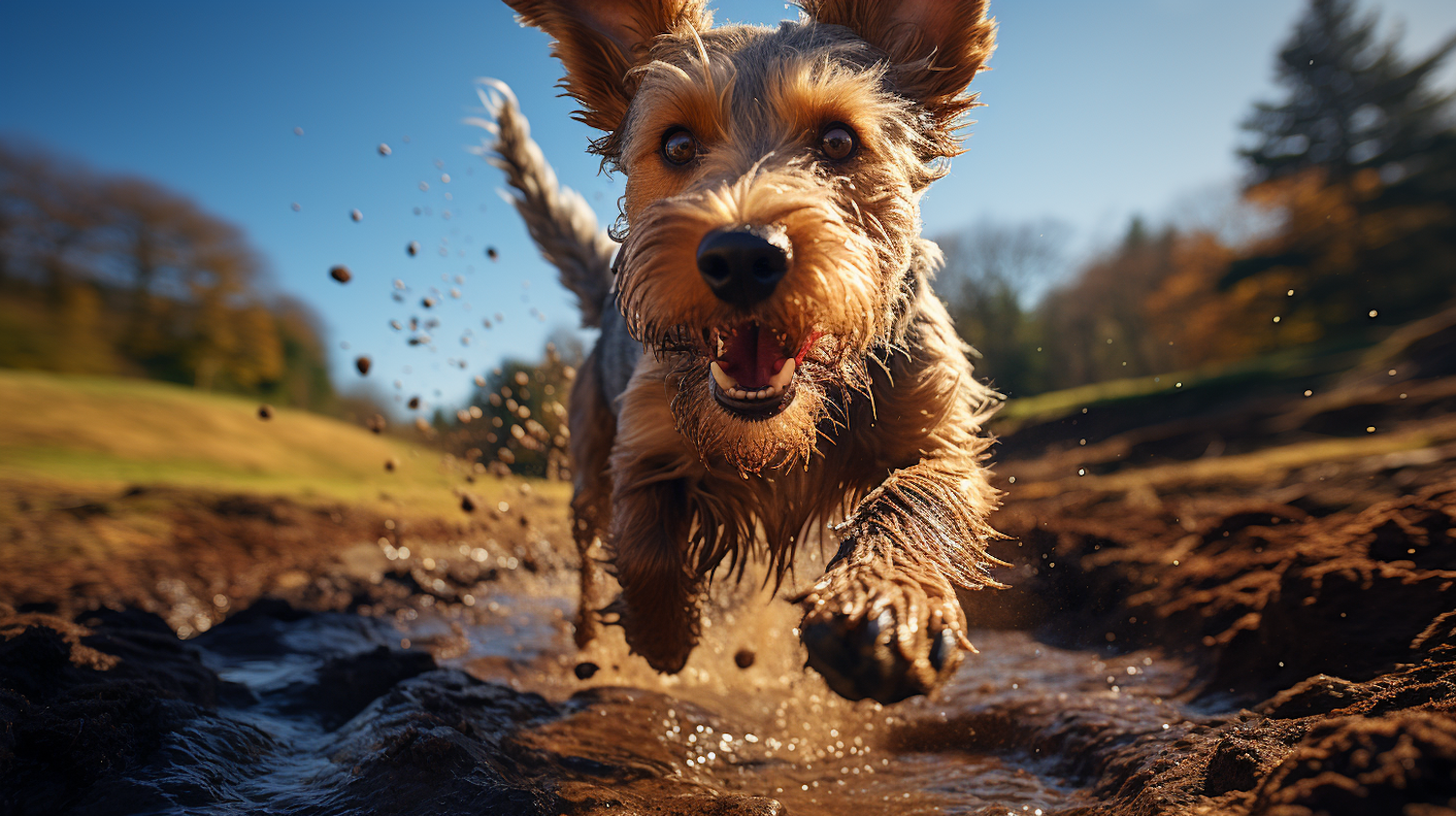 Mud-Splashed Exuberance: A Sunlit Romp