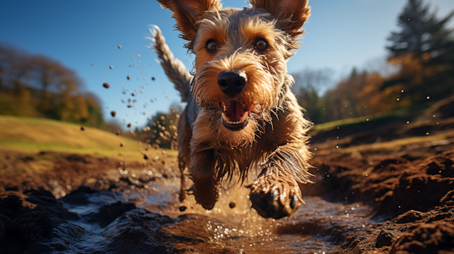 Mud-Splashed Exuberance: A Sunlit Romp