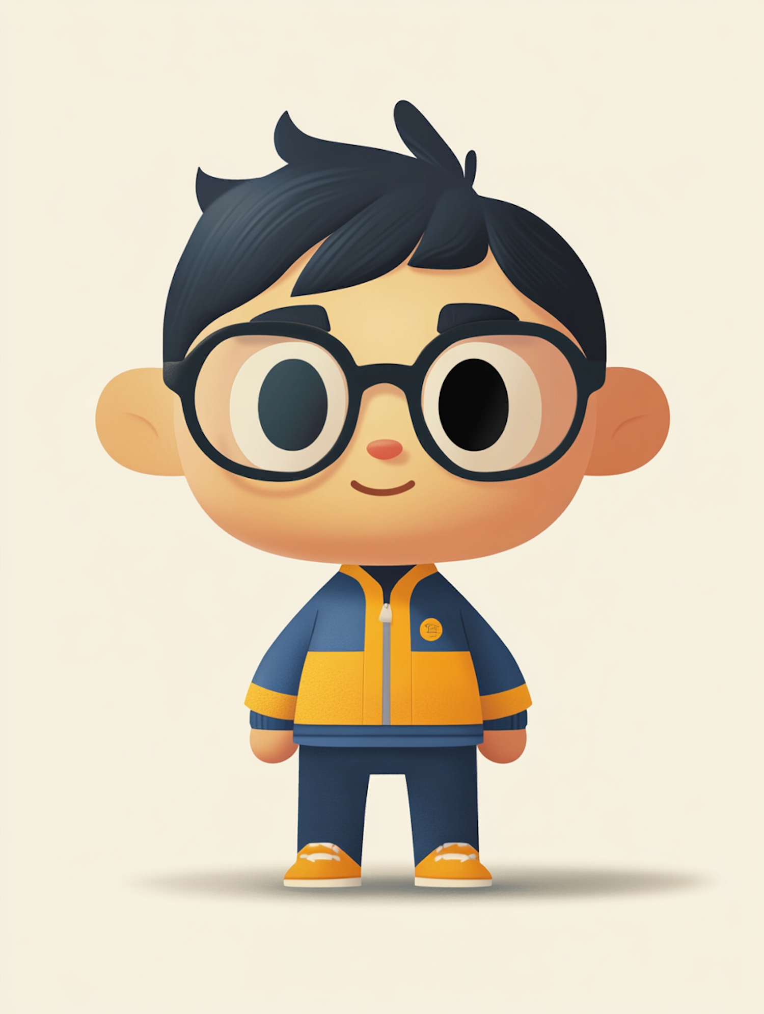 Cartoon Character with Glasses