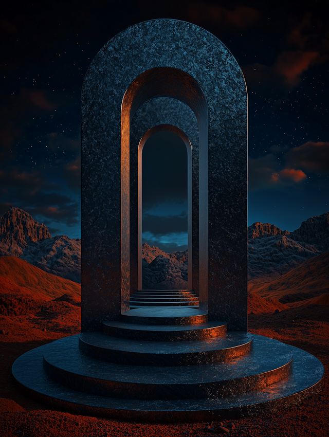 Surreal Metallic Archways