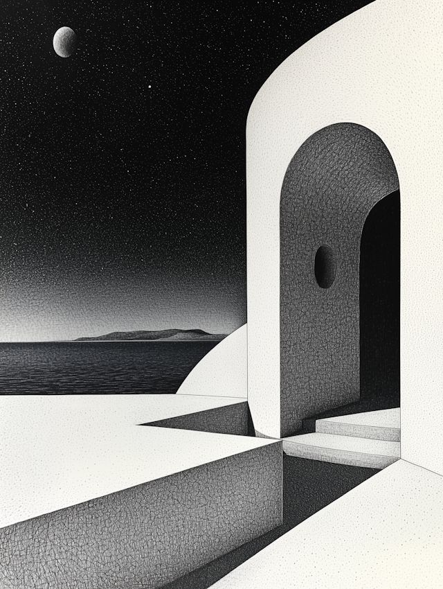 Surreal Monochromatic Landscape