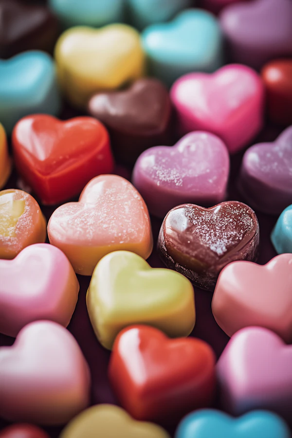 Colorful Heart-Shaped Candies