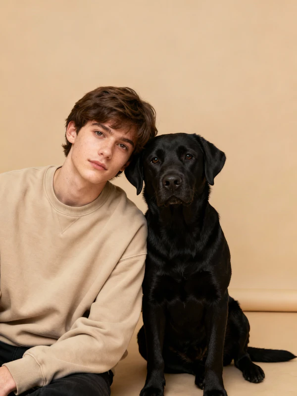 Man and Dog Portrait
