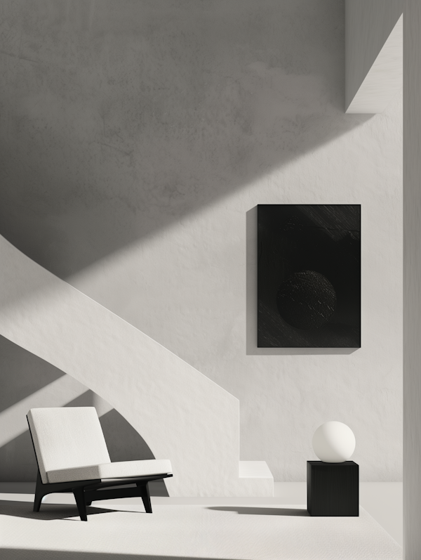 Minimalist Interior with Geometric Light