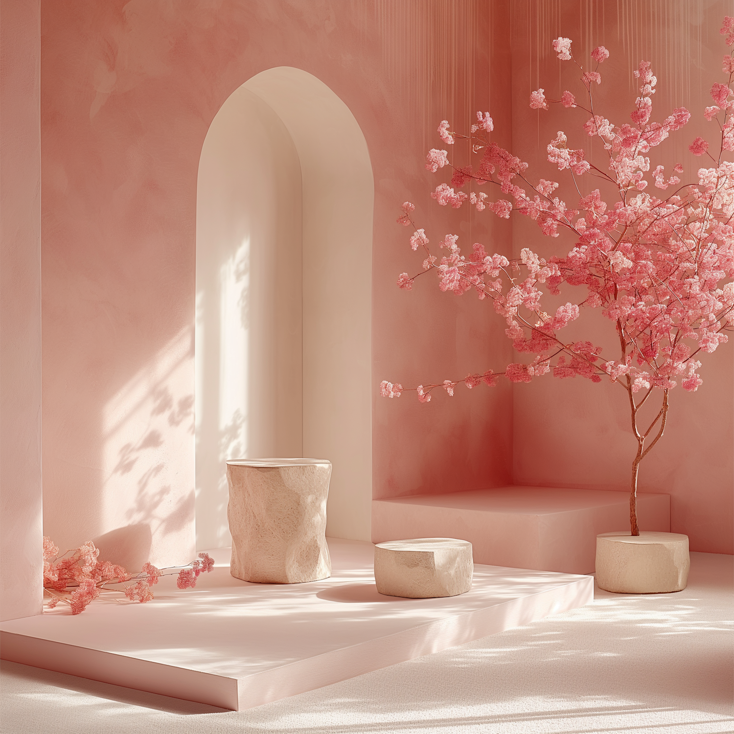 Serene Cherry Blossom Scene