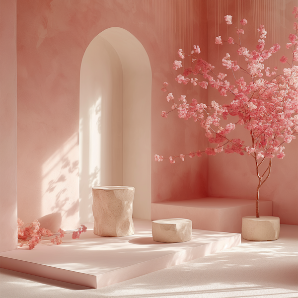 Serene Cherry Blossom Scene