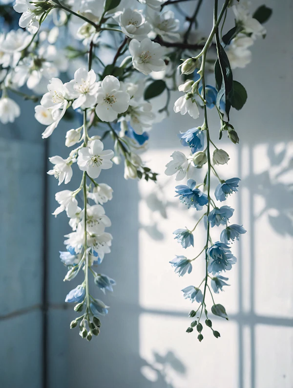 Delicate White and Blue Flowers