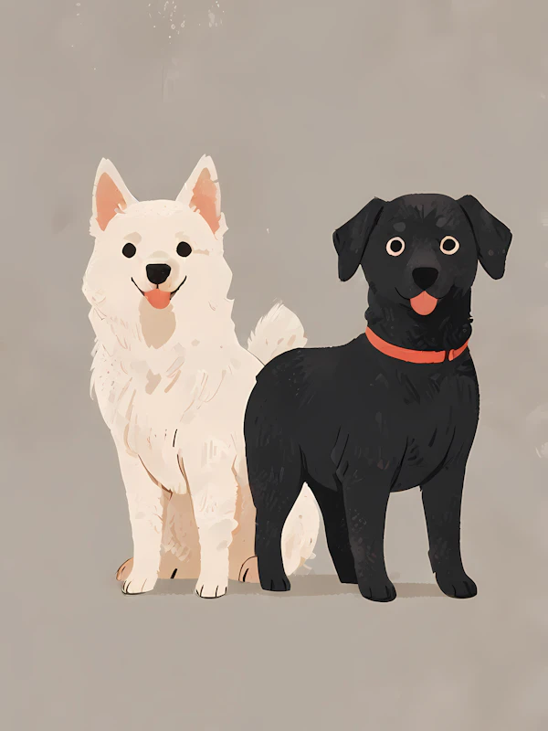 Cartoon Dogs Companionship