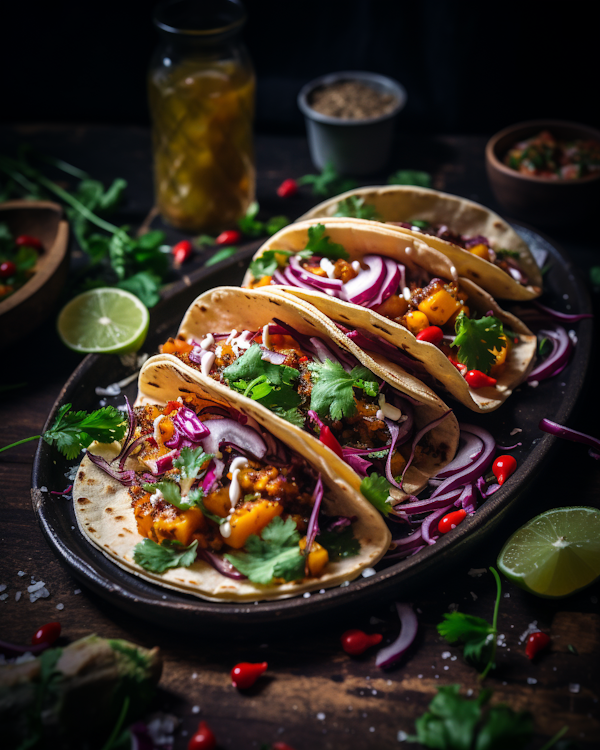 Vibrant Trio of Gourmet Tacos