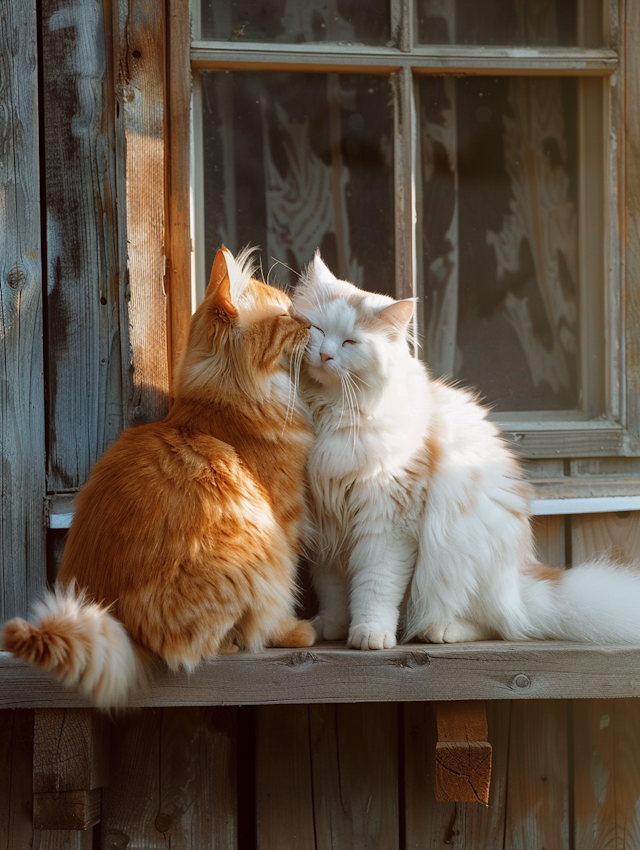 Affectionate Cats by the Window