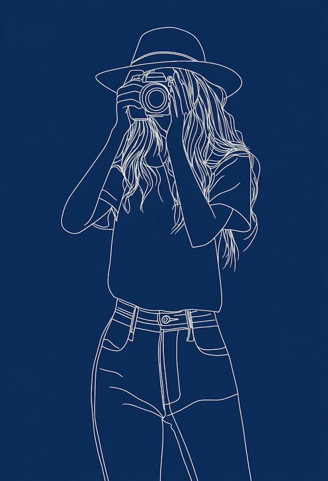 Artistic Illustration of a Woman Photographing