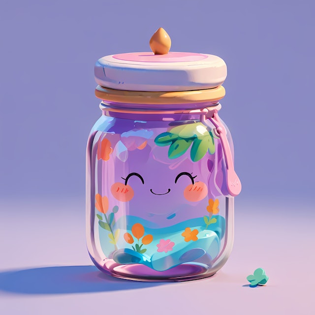 Whimsical Floral Jar