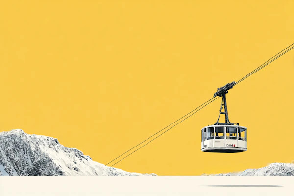 Cable Car in Yellow Sky